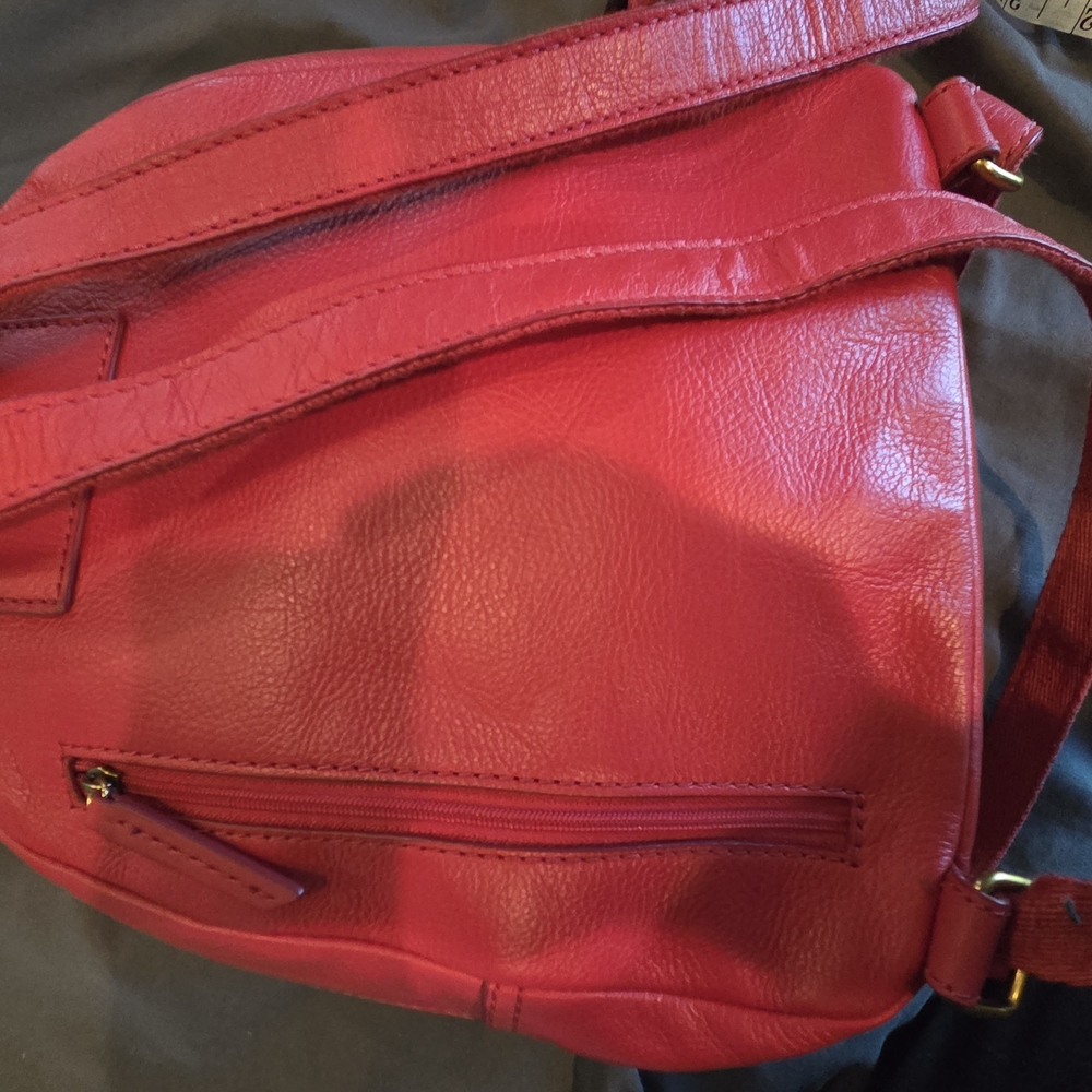 Fossil Red Leather Backpack, Small - Picture 5 of 6